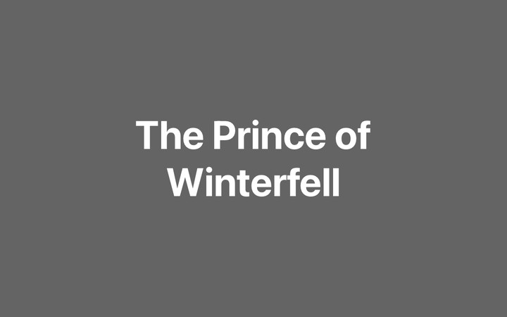 The Prince of Winterfell